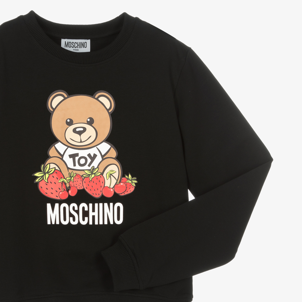 Moschino Kid Teen Teen Black Cotton Sweatshirt Childrensalon Outlet