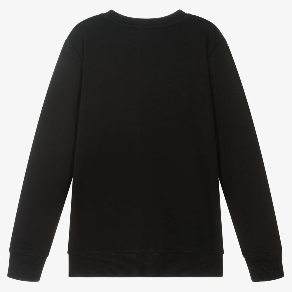 Moschino Kid-Teen-سويتشيرت تينز قطن جيرسي لون أسود | Childrensalon Outlet