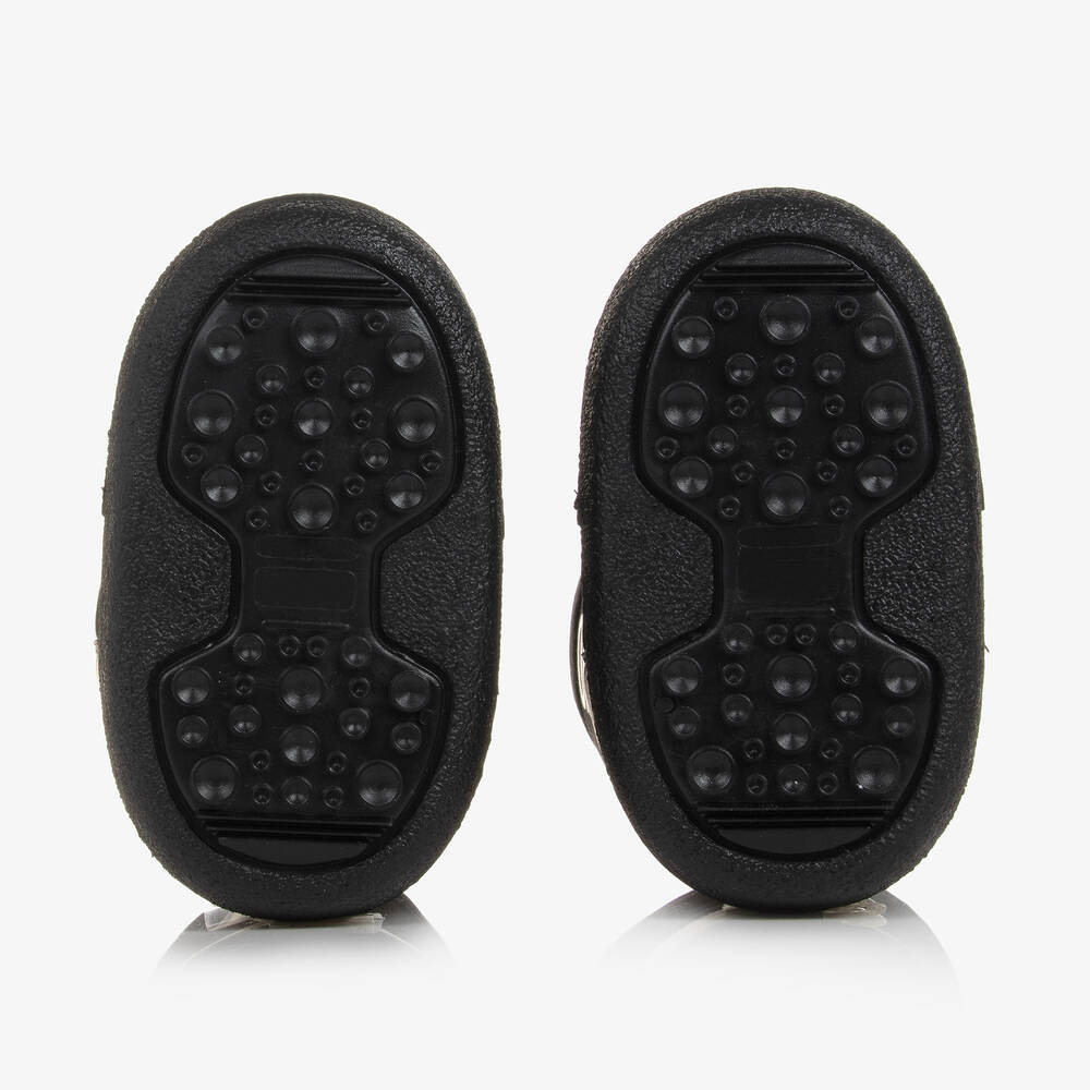 Moschino Кид-Тин-Черно-золотистые боты с меховой подкладкой | Childrensalon Outlet