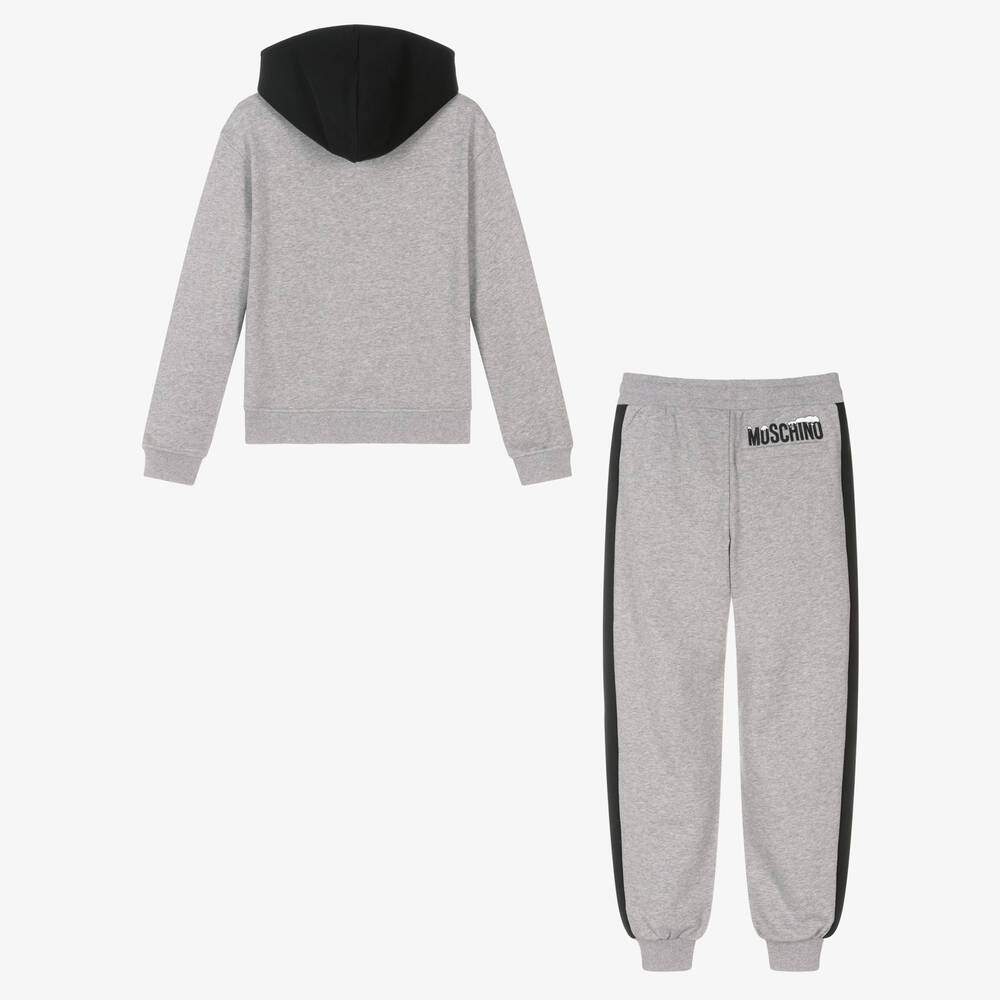 Moschino Кид-Тин-Серо-черный спортивный костюм для подростков | Childrensalon Outlet