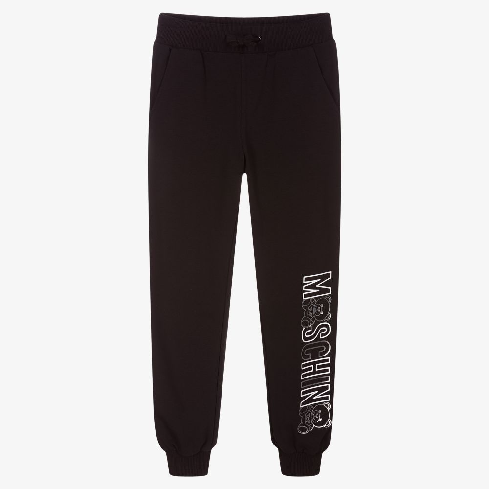 Moschino Kid Teen Teen Black Logo Joggers Childrensalon Outlet