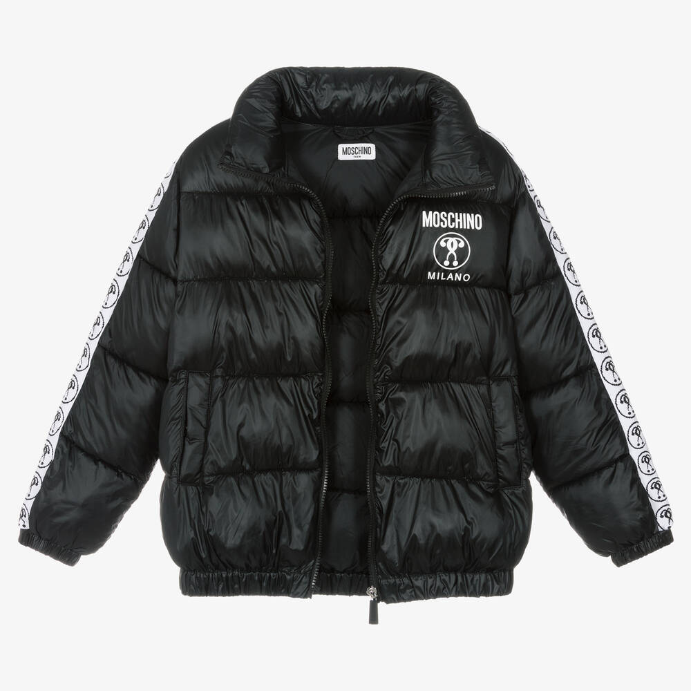 Moschino Kid-Teen-Teen Black Logo Puffer Jacket | Childrensalon Outlet