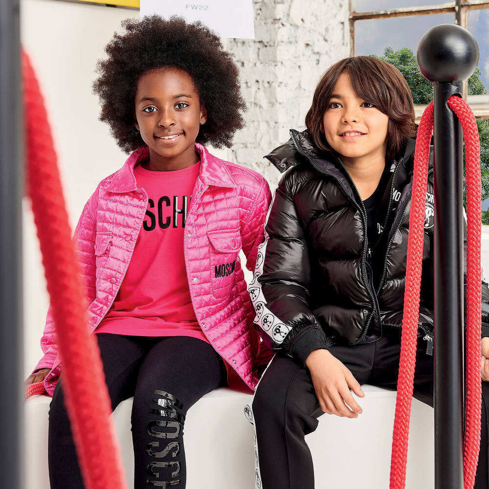 Girls black puffa store