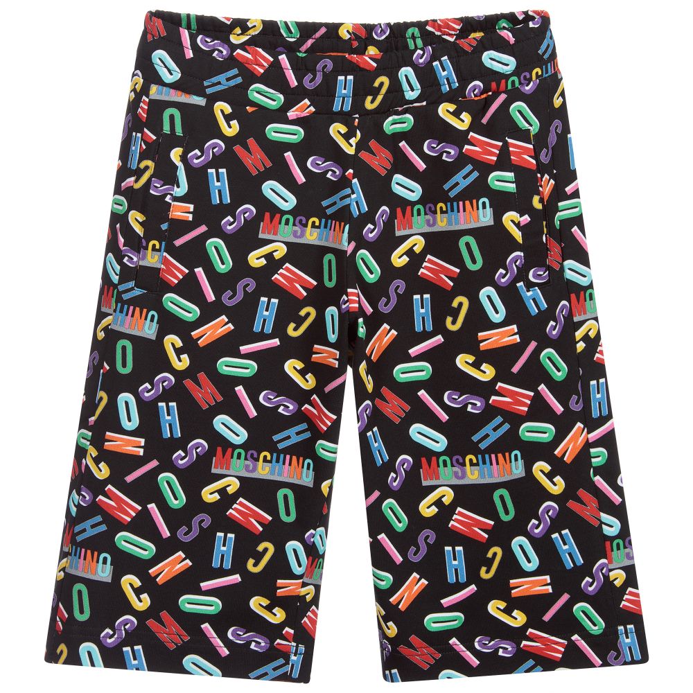 Moschino Kid-Teen - Short noir à logo Ado | Childrensalon