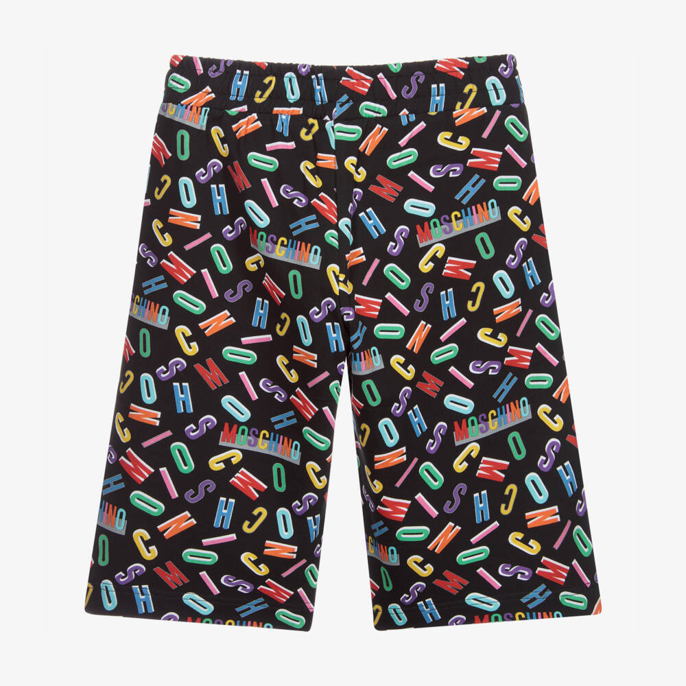 Moschino Kid-Teen-Teen Black Logo Shorts | Childrensalon Outlet