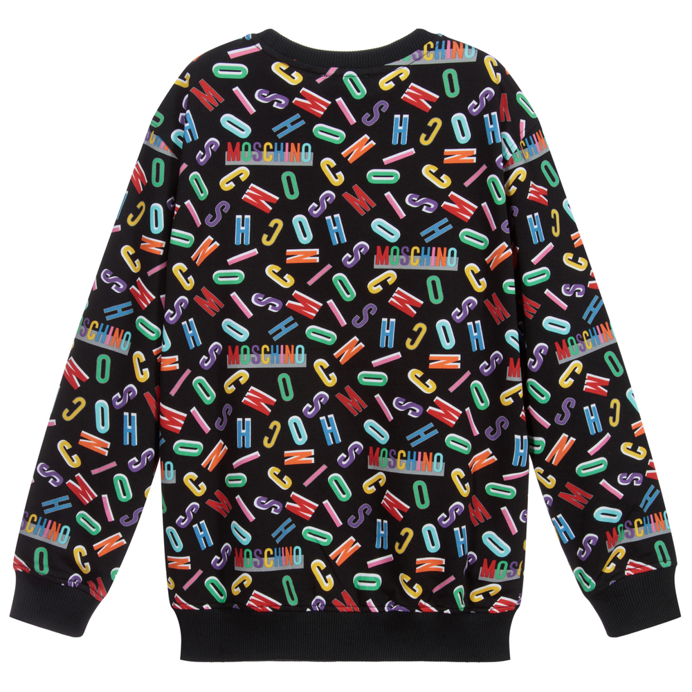 Moschino Kid-Teen-Teen Black Logo Sweatshirt | Childrensalon Outlet