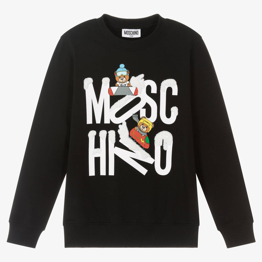 Moschino Kid-Teen - Teen Black Logo Sweatshirt | Childrensalon