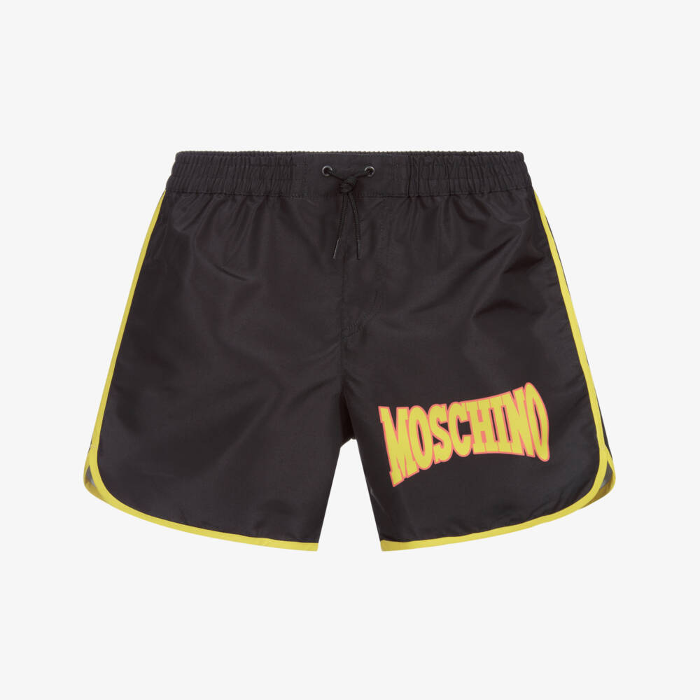 Moschino Kid-Teen-Teen Black Logo Swim Shorts | Childrensalon Outlet