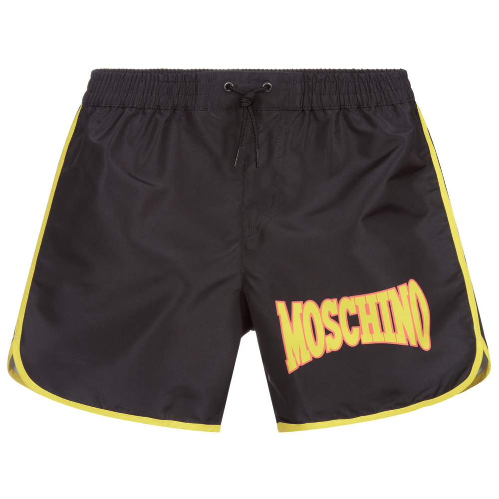 Moschino Kid-Teen - Schwarze Teen Badeshorts mit Logo | Childrensalon