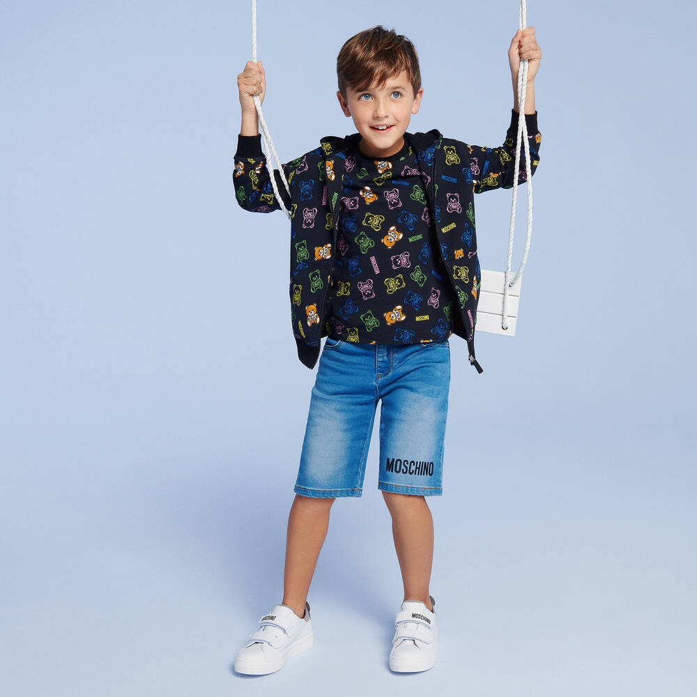 Moschino Kid-Teen-Teen Black Logo T-Shirt | Childrensalon Outlet