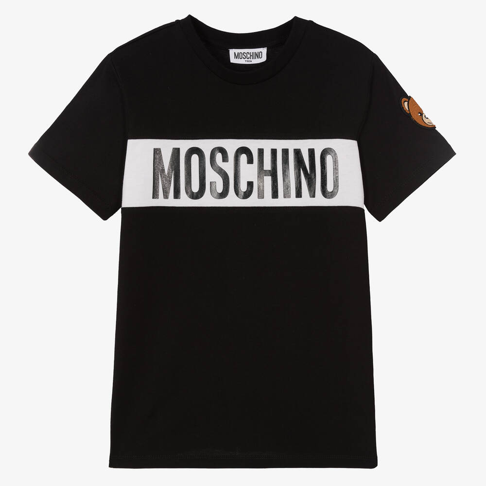 Moschino Kid-Teen - تيشيرت تينز قطن لون أسود | Childrensalon