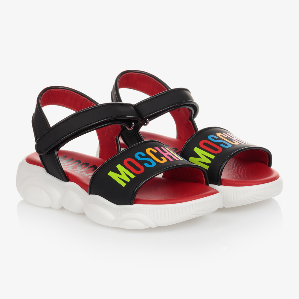 Moschino Kid-Teen - Sandales noires/rouges Ado | Childrensalon