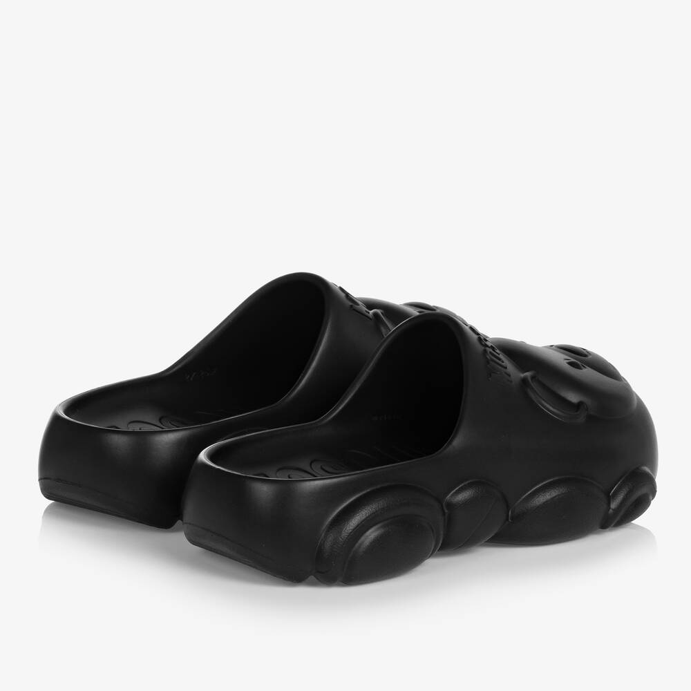 Moschino Кид-Тин-Черные сабо в форме медвежат для подростков | Childrensalon Outlet