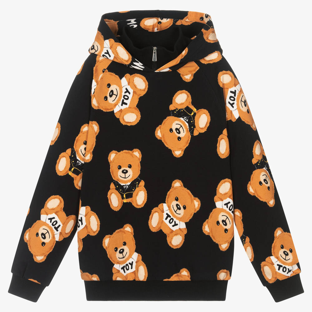 Moschino Kid-Teen - Schwarzer Teen Teddy-Kapuzenpulli | Childrensalon