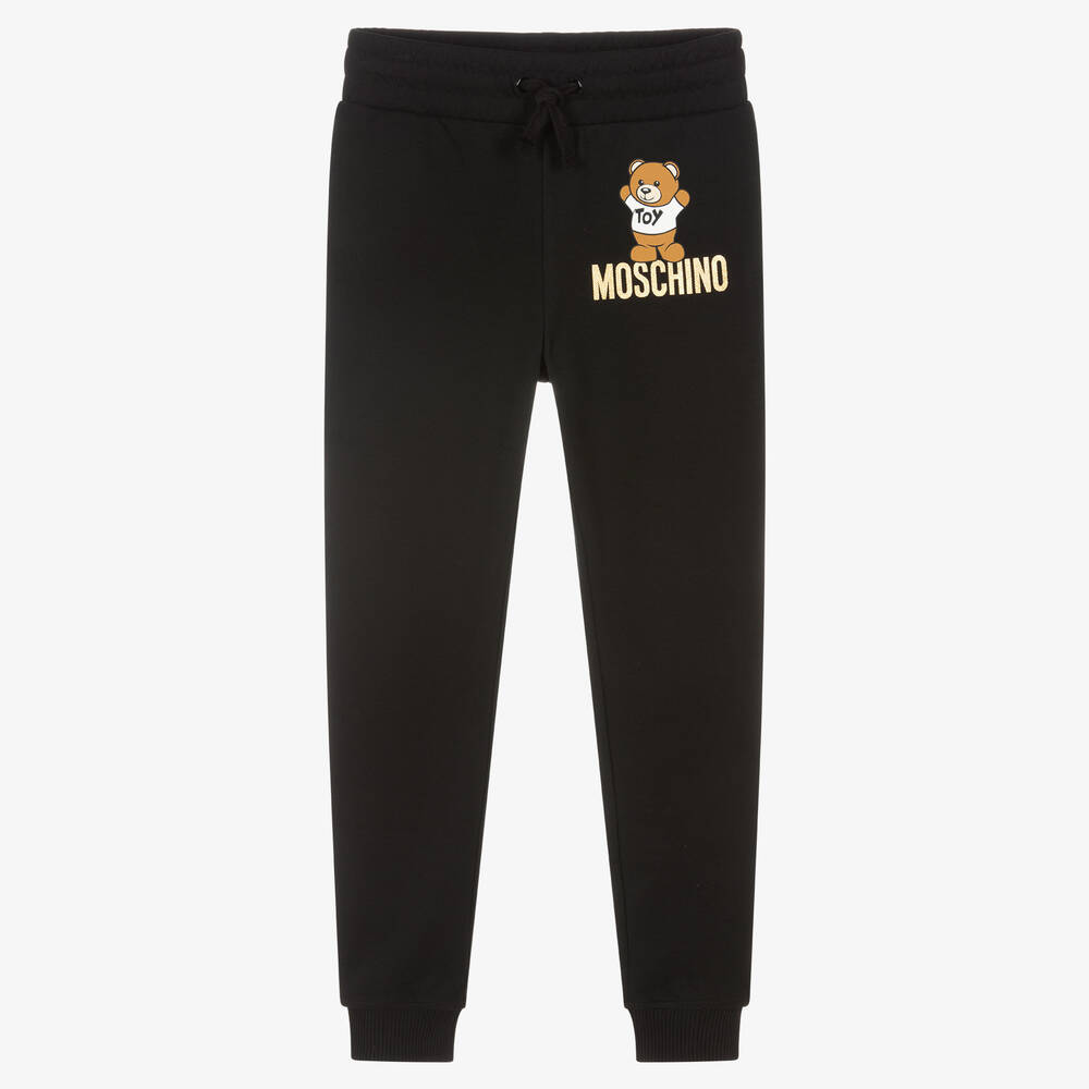 Moschino Kid-Teen - Teen Black Teddy Bear Logo Joggers | Childrensalon