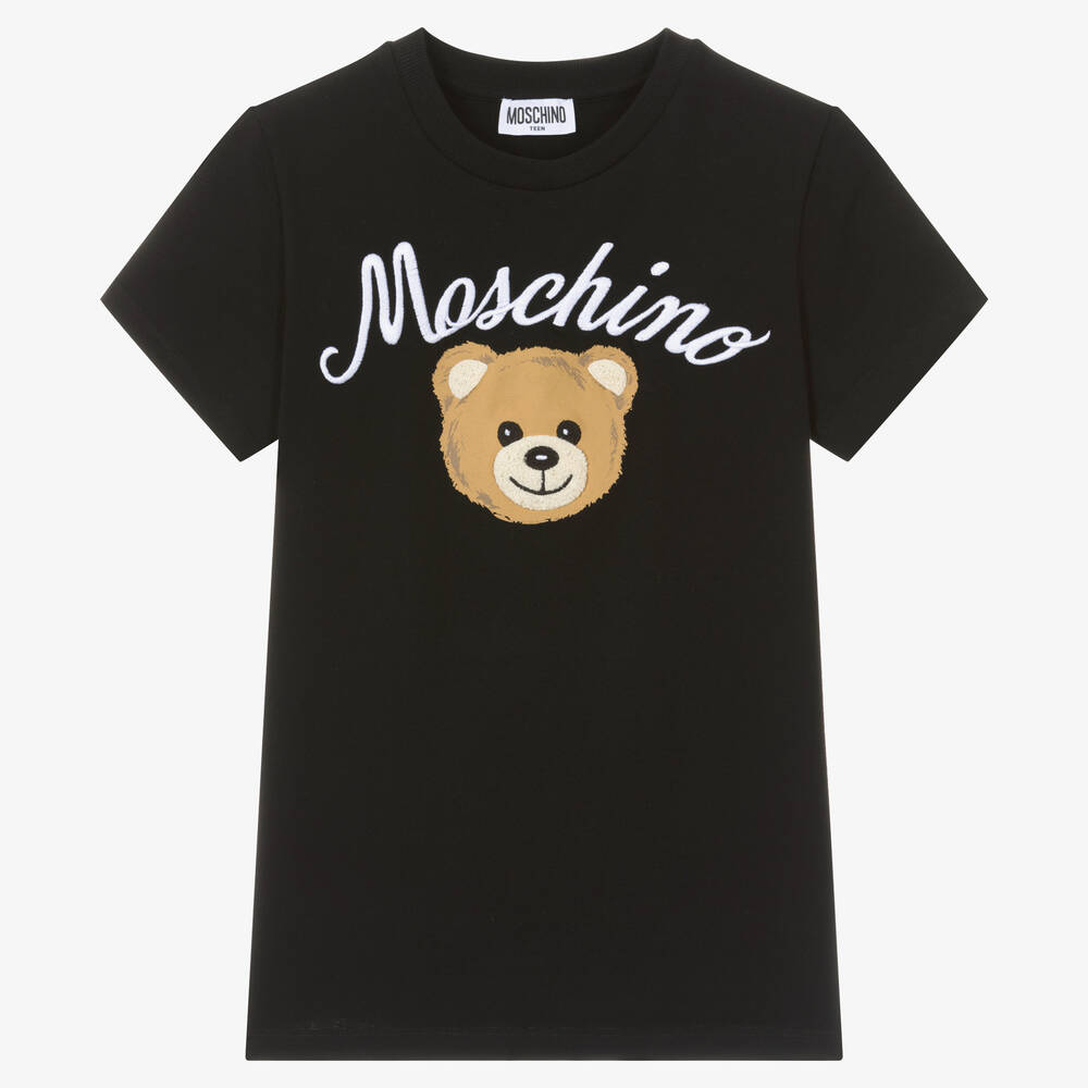 Moschino Kid-Teen - Черная футболка с медвежонком | Childrensalon