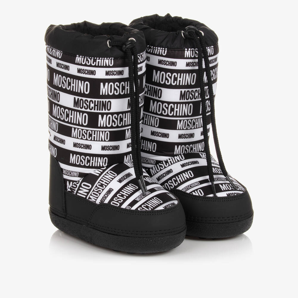 Moschino Kid-Teen - Teen Black & White Snow Boots | Childrensalon