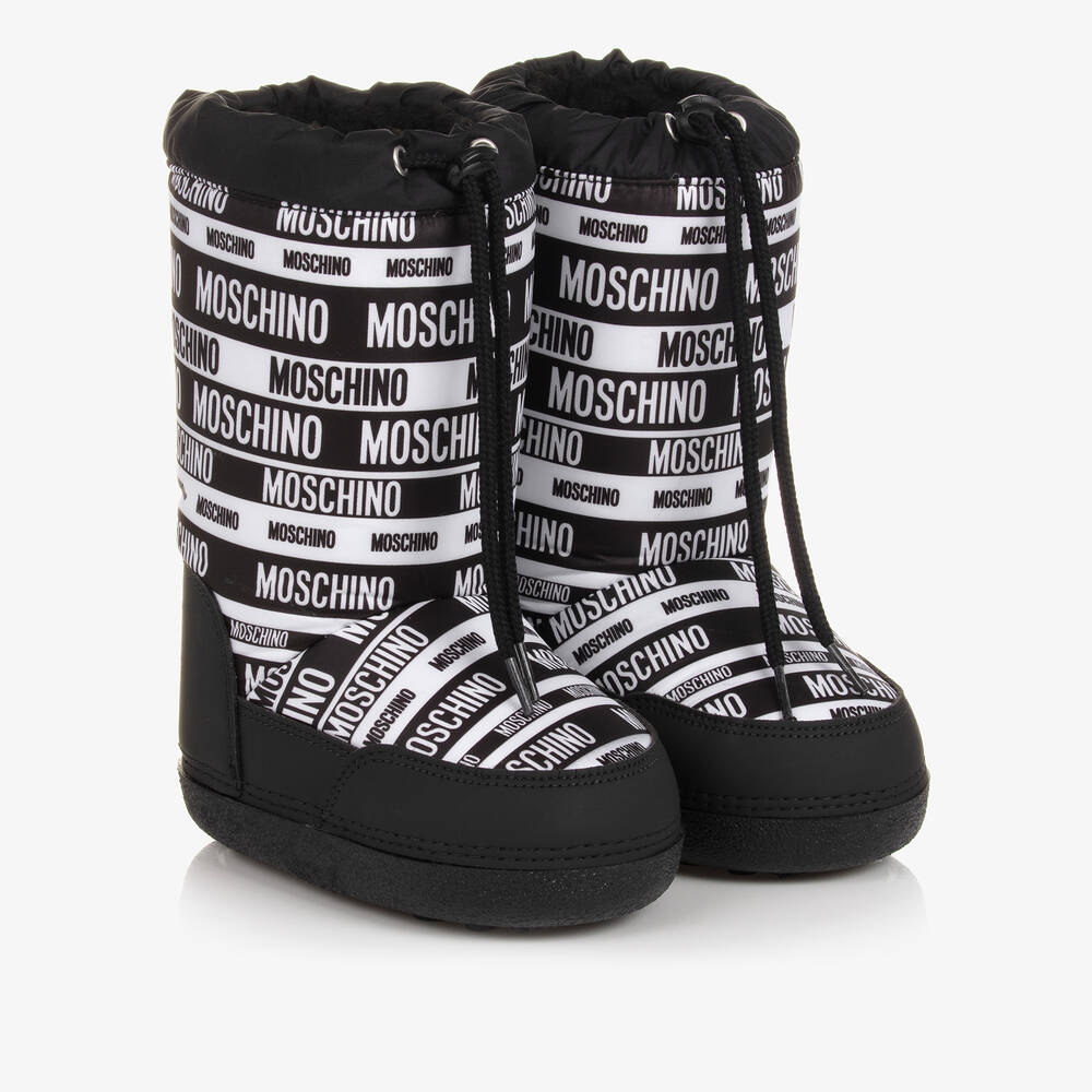 Moschino Kid-Teen - Teen Winterstiefel Schwarz/Weiß | Childrensalon