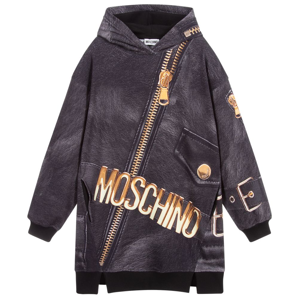 Moschino Kid-Teen - Teen Black Zipped Logo Dress | Childrensalon