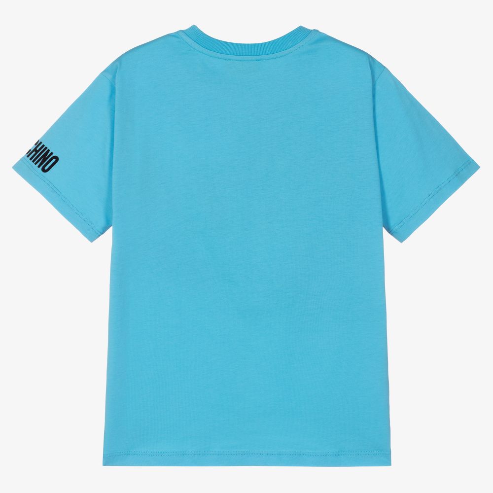 キッズ用トップス MOSCHINO KID TEEN 'Teddy' shirt Blue Moschino Kid-Teen - Teen Girls Navy Blue Teddy Logo T-Shirt