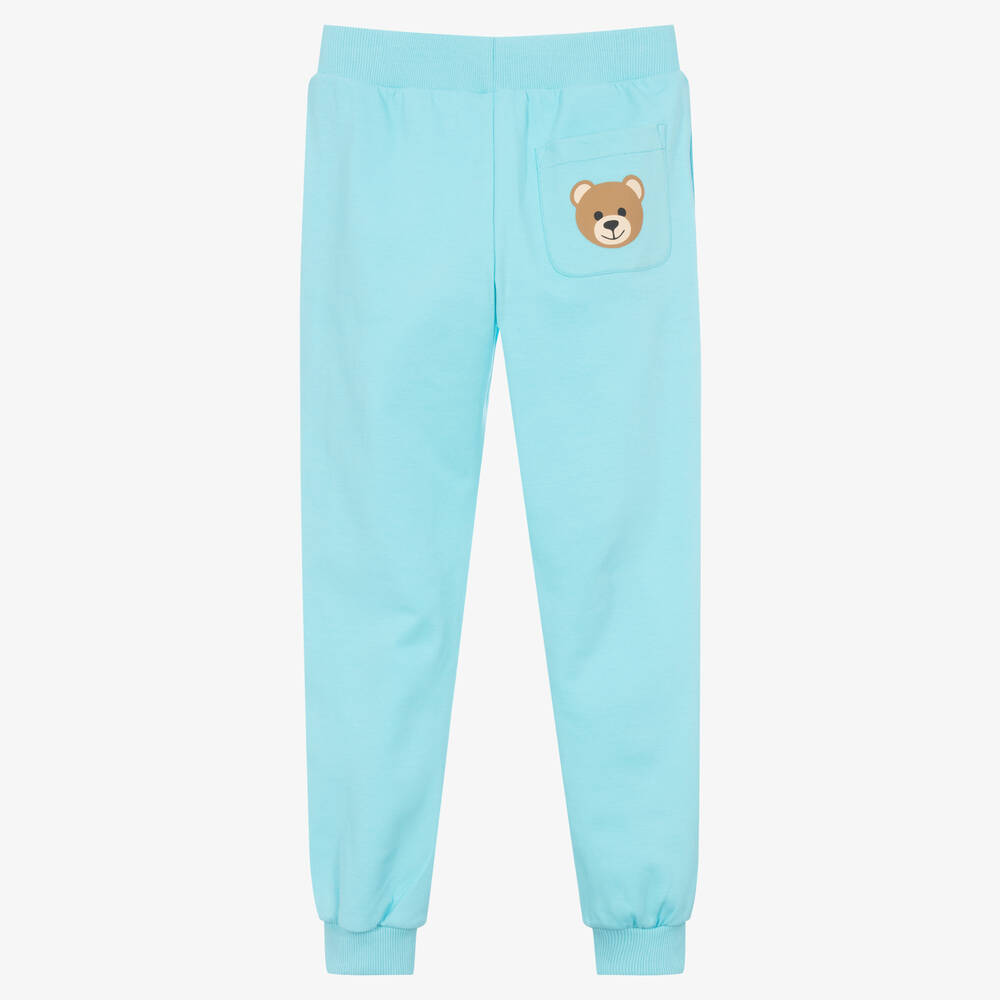 Moschino Kid-Teen-Teen Blue Cotton Logo Joggers | Childrensalon Outlet