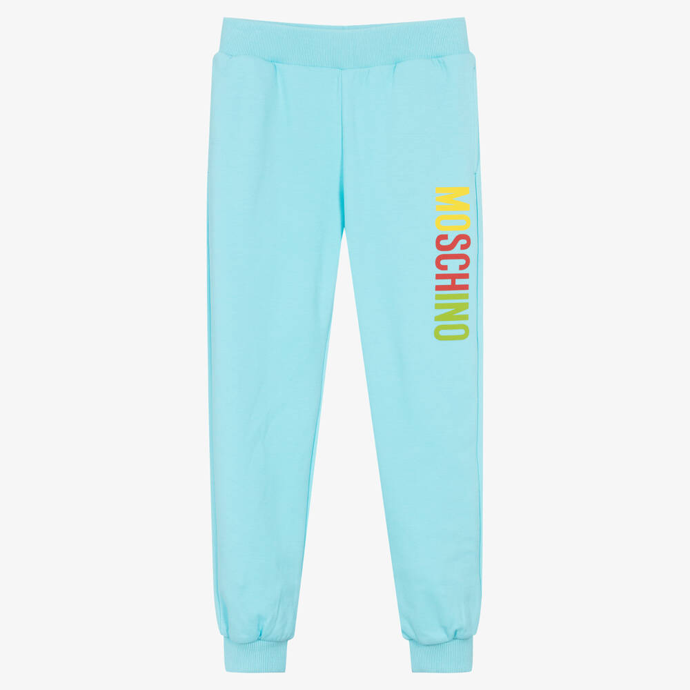 Moschino Kid-Teen - Bas de jogging bleu en coton ado | Childrensalon