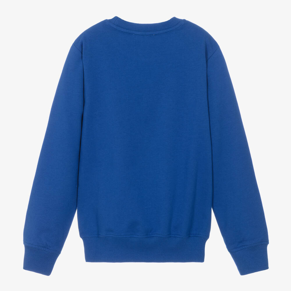 Moschino Kid-Teen-سويتشيرت بطبعة تيدي بير قطن لون أزرق تينز | Childrensalon Outlet