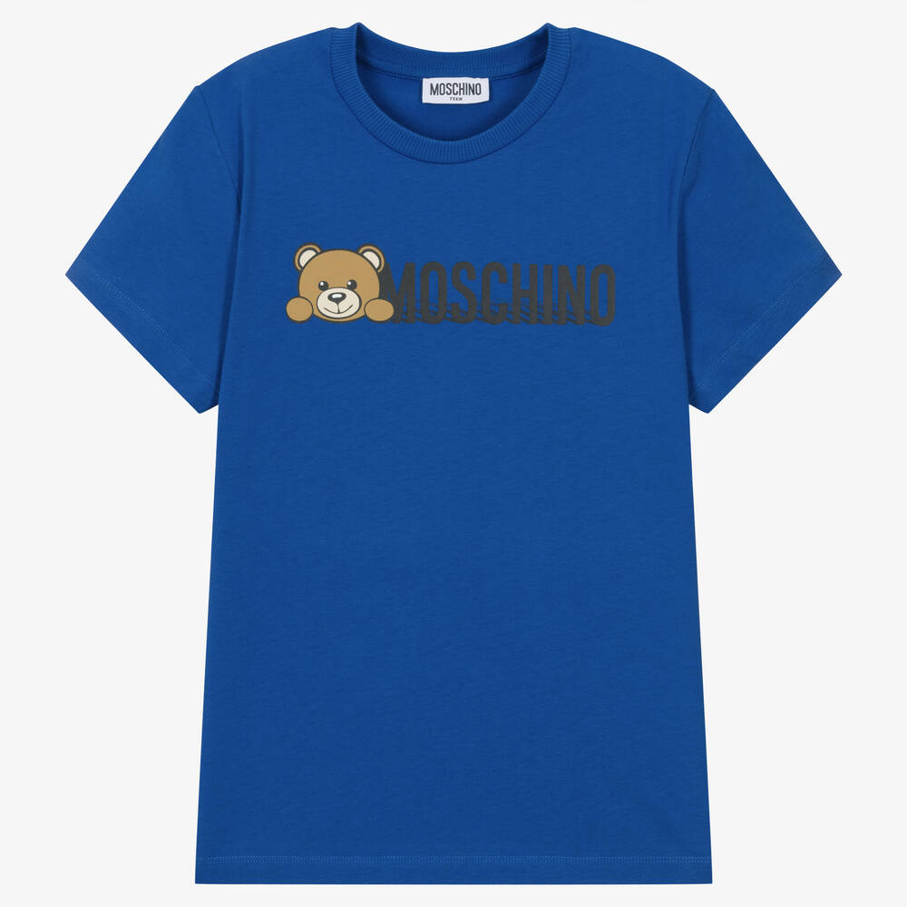 Moschino Kid-Teen - T-shirt bleu en coton Teddy Ado | Childrensalon