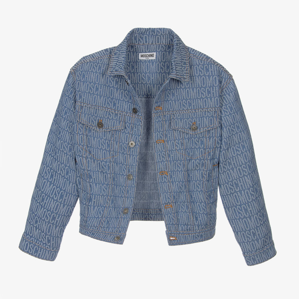Moschino Kid-Teen - Teen Blue Jacquard Denim Jacket