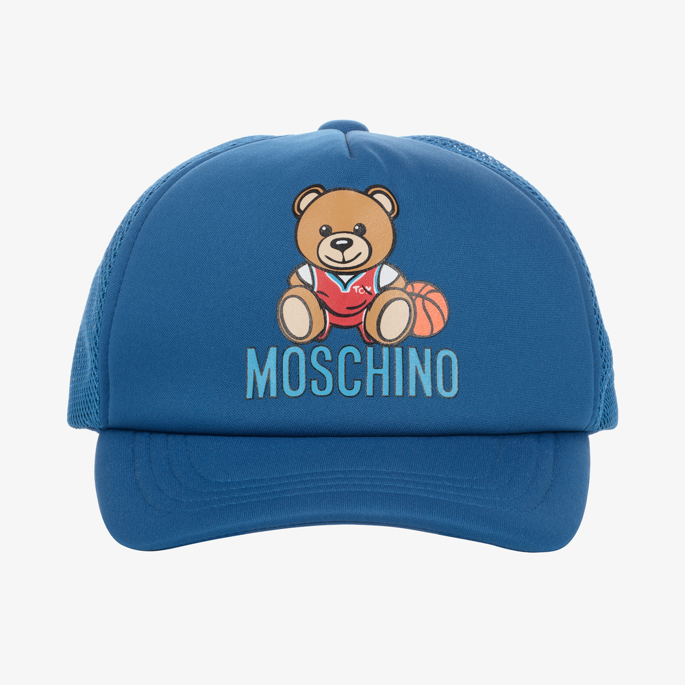 Moschino Kid-Teen-Teen Blue Teddy Bear Logo Cap | Childrensalon Outlet