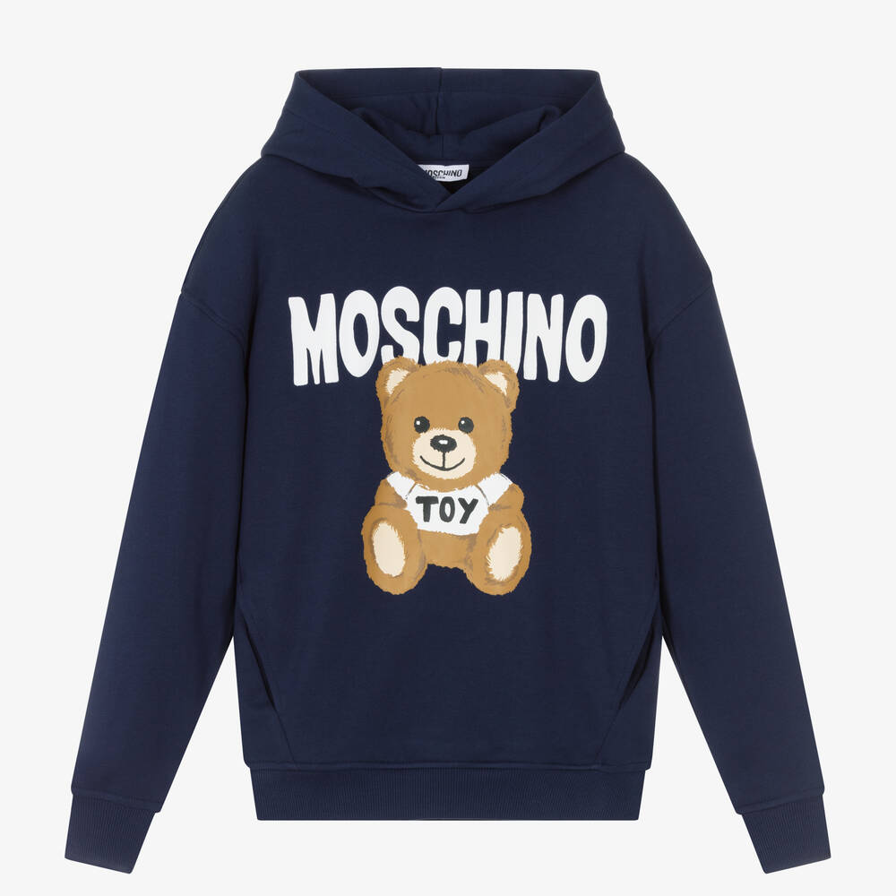 Moschino Kid-Teen - Sweat à capuche bleu nounours ado | Childrensalon