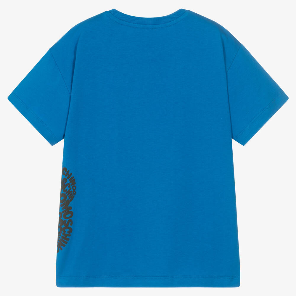 Moschino Kid-Teen-Teen Blue Teddy Bear Logo T-Shirt | Childrensalon Outlet