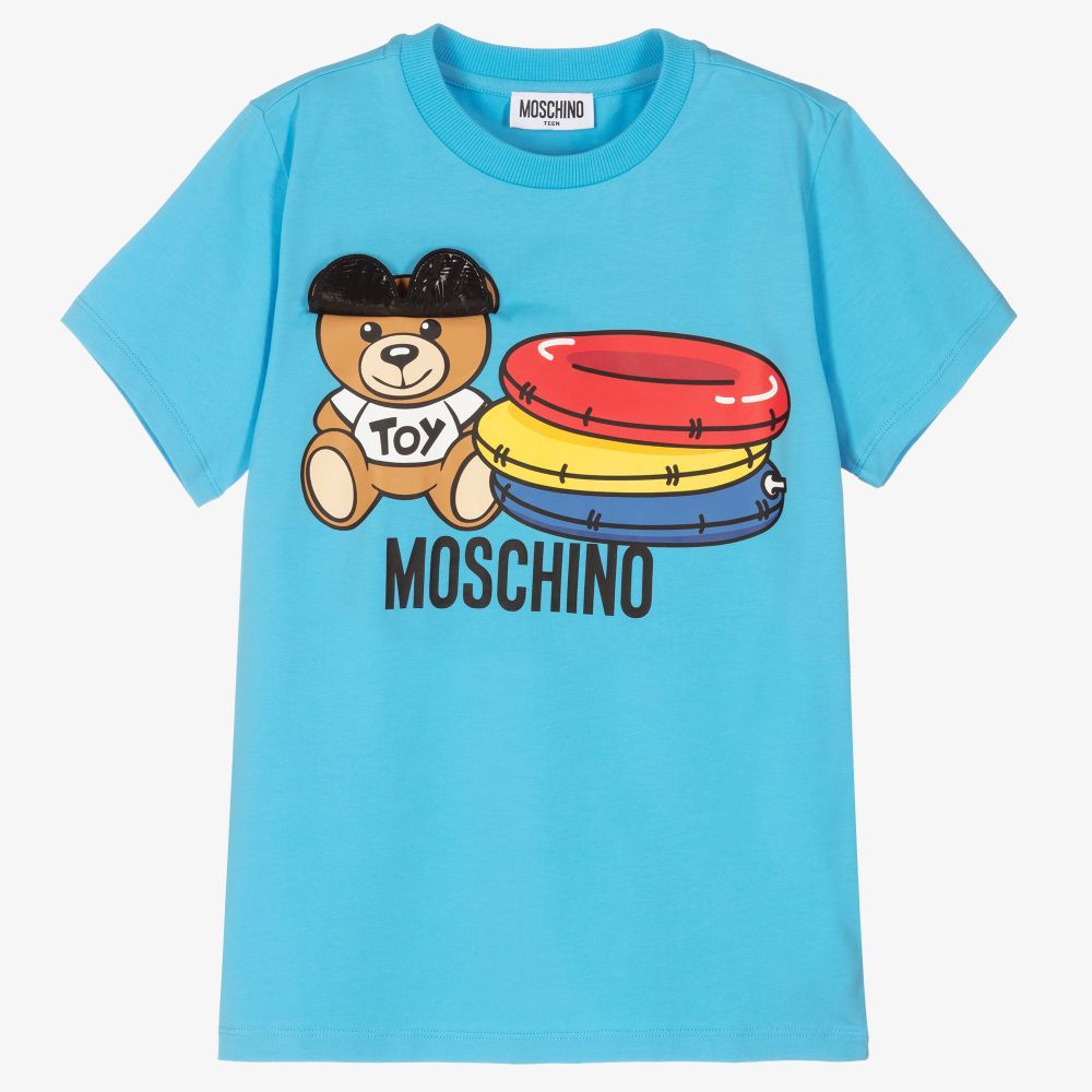 Moschino Kid-Teen-Teen Blue Teddy Bear T-Shirt | Childrensalon Outlet