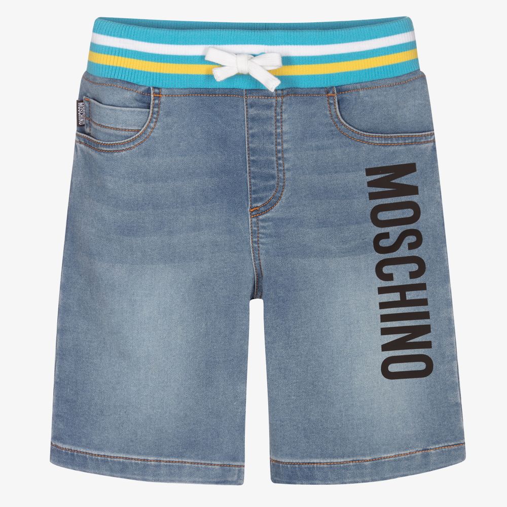 Moschino Kid-Teen-Teen Blue Teddy Logo Shorts | Childrensalon Outlet