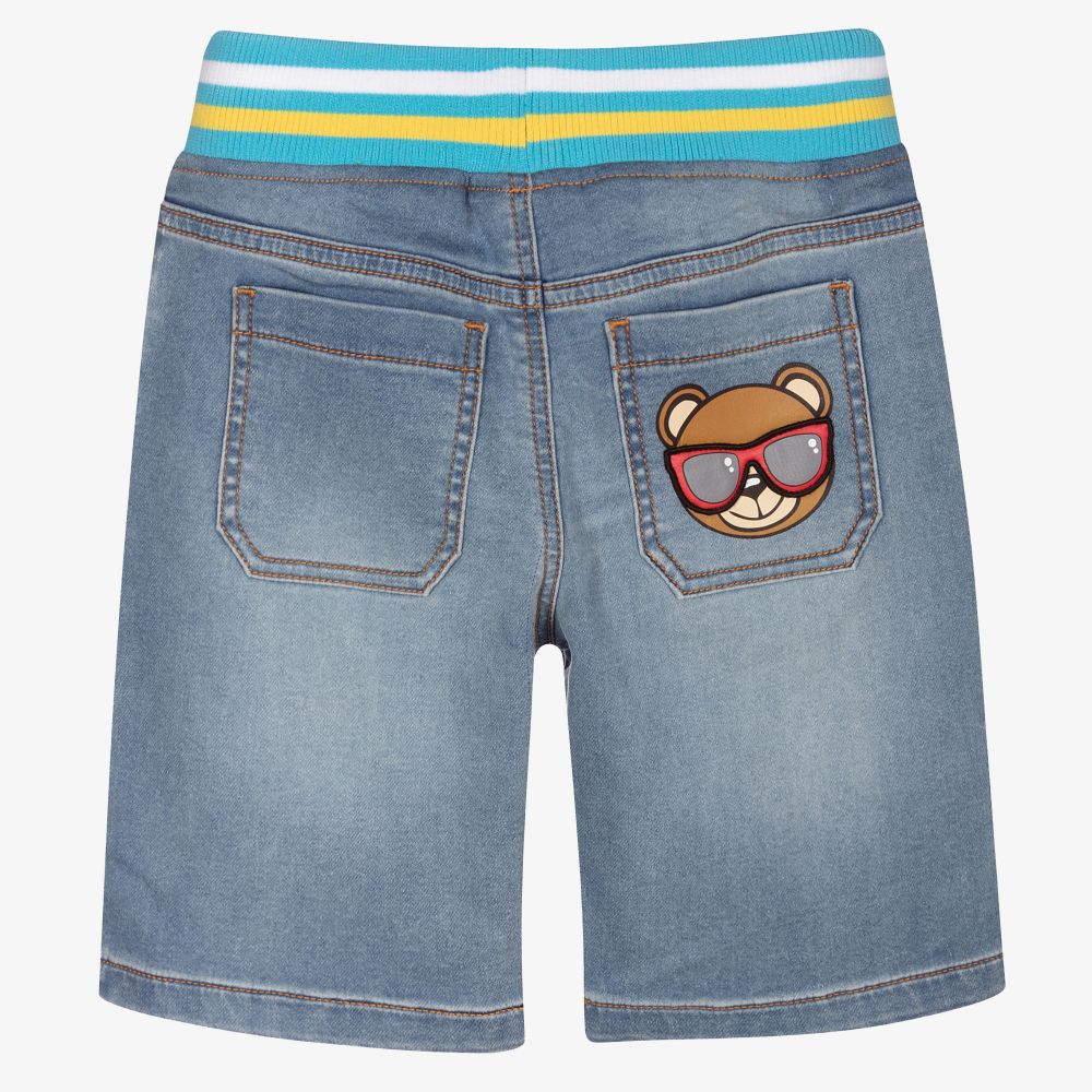 Moschino Kid-Teen-Teen Blue Teddy Logo Shorts | Childrensalon Outlet