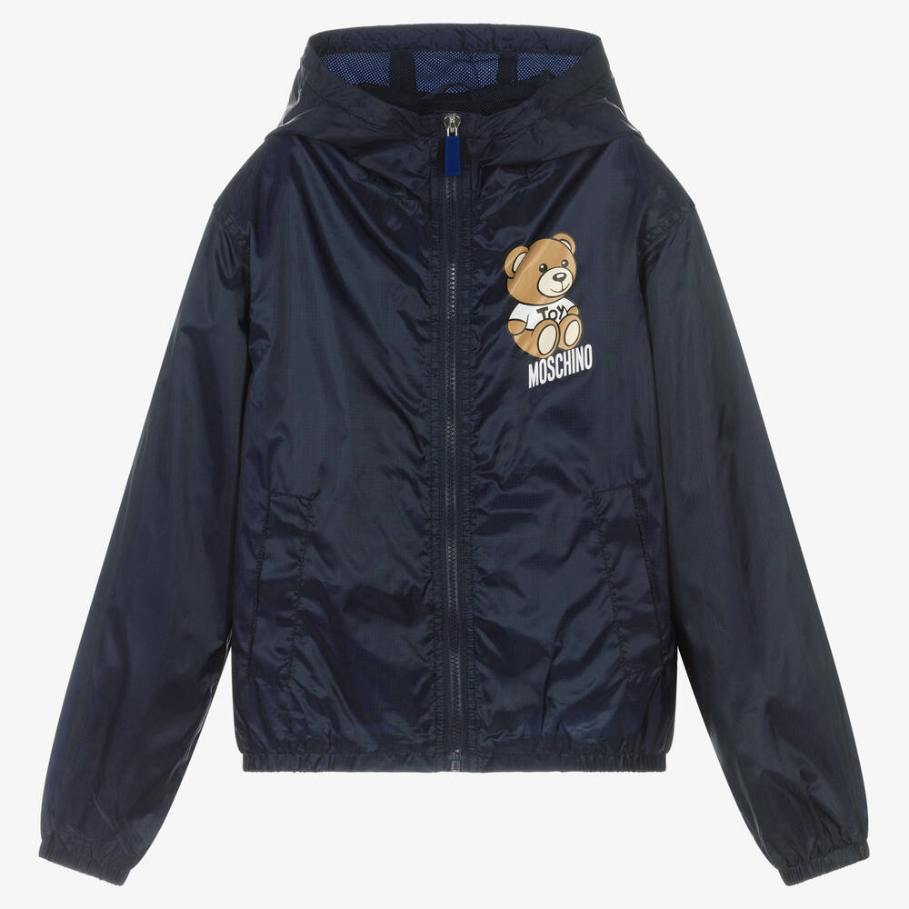 Moschino Kid-Teen - Teen Blue Teddy Logo Windcheater