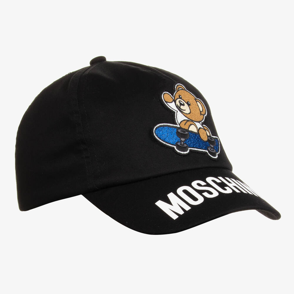 Moschino Kid-Teen - Schwarzes Teen Teddy-Baumwoll-Cap | Childrensalon