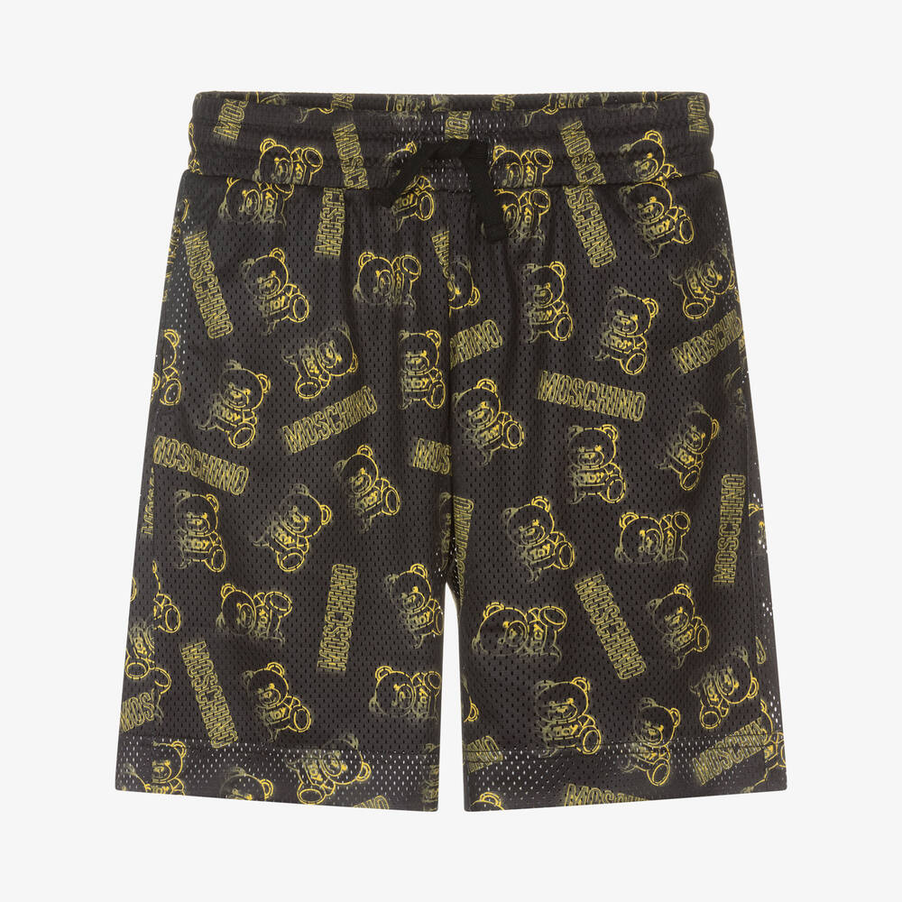 Moschino Kid-Teen - Schwarze Teen Shorts mit Teddybären | Childrensalon