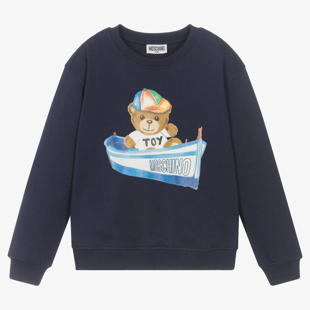 Moschino Kid-Teen - Sweat bleu en coton ado garçon | Childrensalon