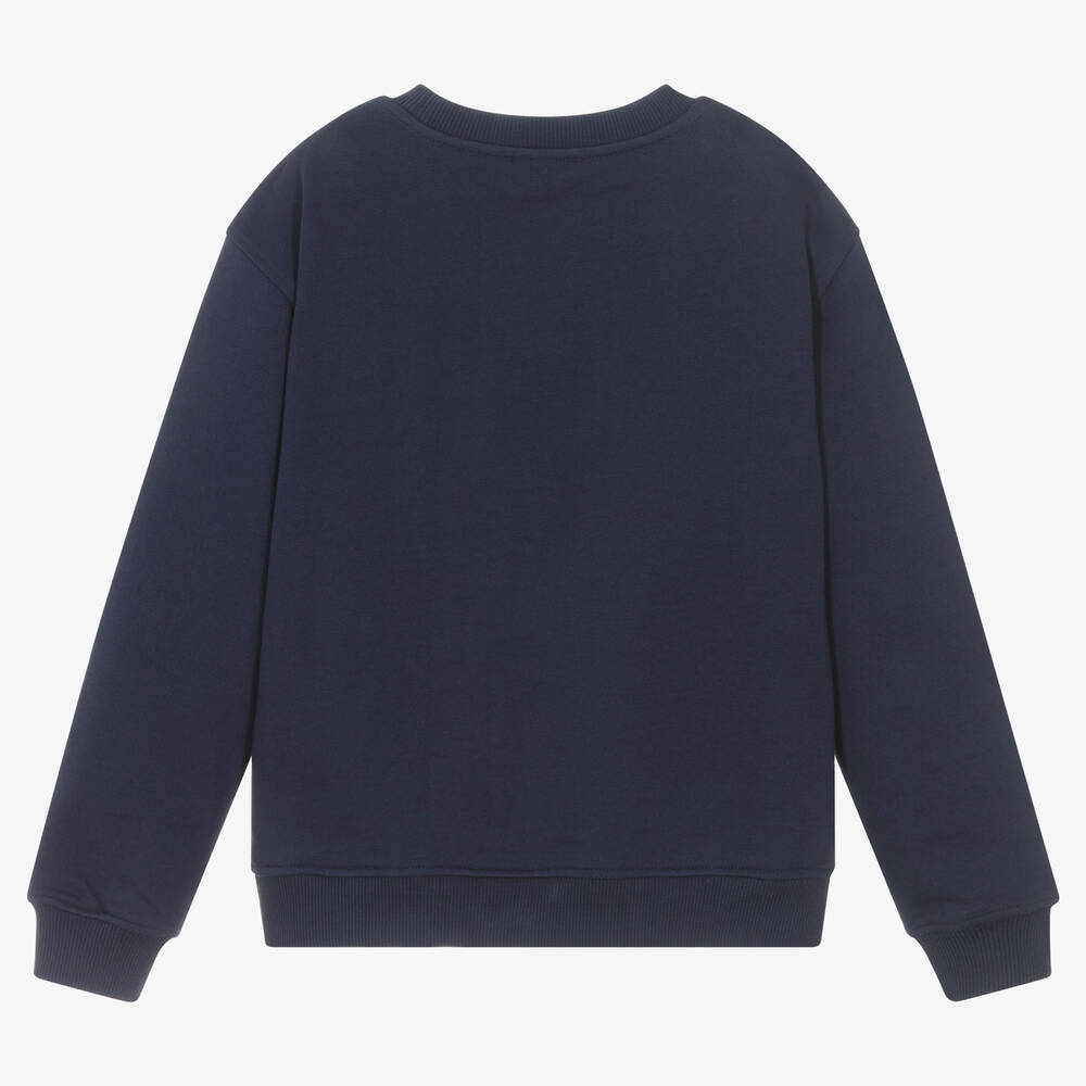 Moschino Кид-Тин-Синий хлопковый свитшот | Childrensalon Outlet