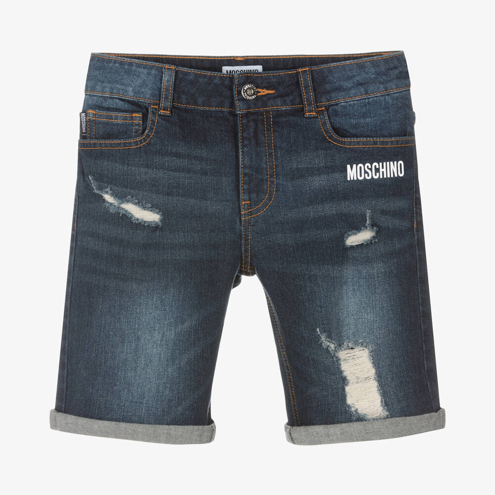 Moschino Kid-Teen - Blaue Teen Jeans-Shorts für Jungen | Childrensalon