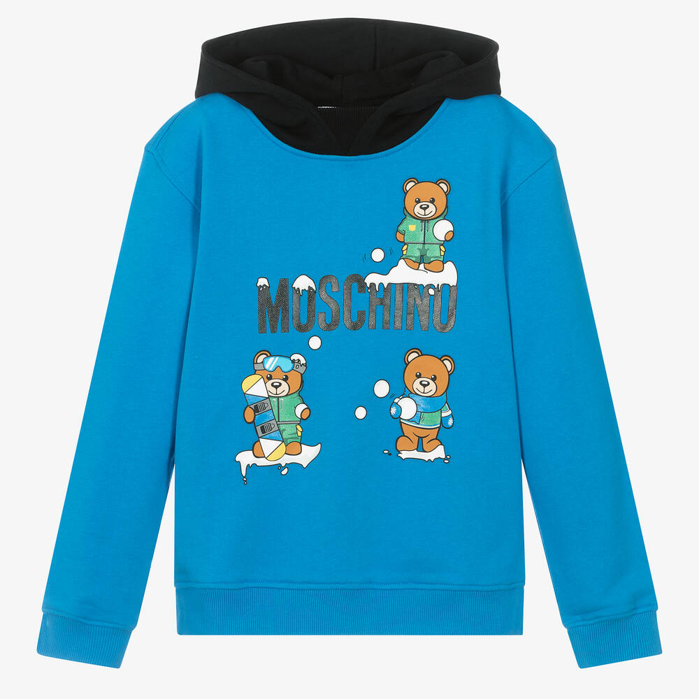 Moschino Kid-Teen - Blauer Teen Kapuzenpulli (J) | Childrensalon