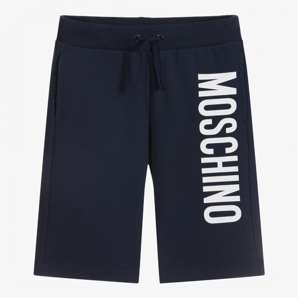 Moschino Kid-Teen - Teen Boys Blue Logo Shorts | Childrensalon