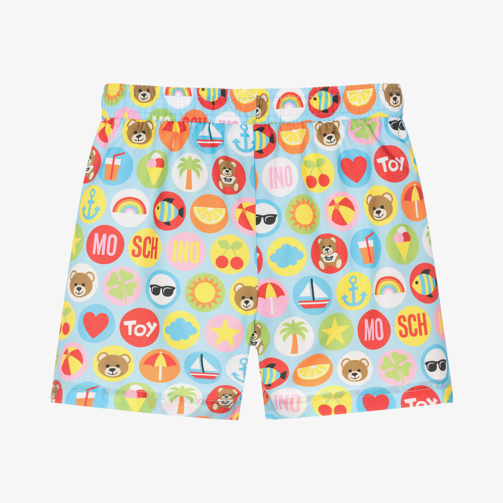 Moschino Kid-Teen-شورت سباحة تينز ولادي لون أزرق فاتح | Childrensalon Outlet