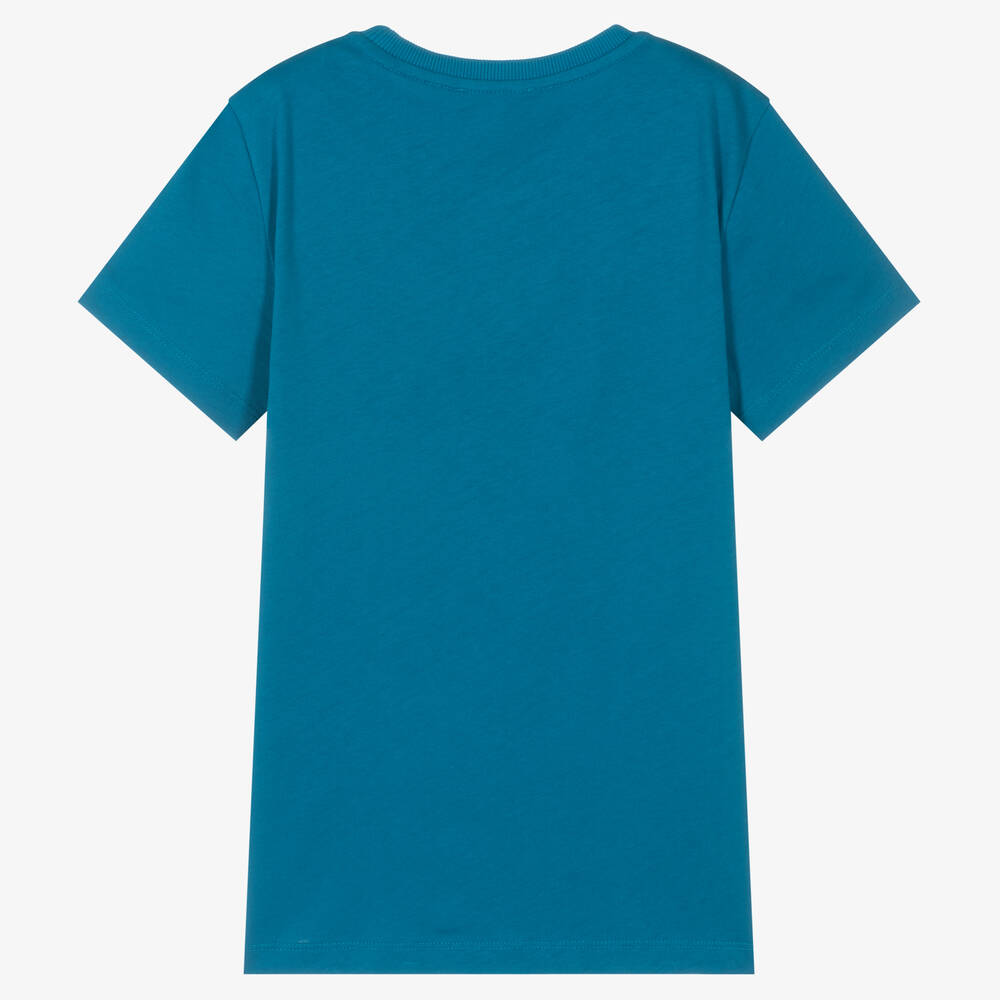 Moschino Kid-Teen-Teen Boys Blue Logo T-Shirt | Childrensalon Outlet