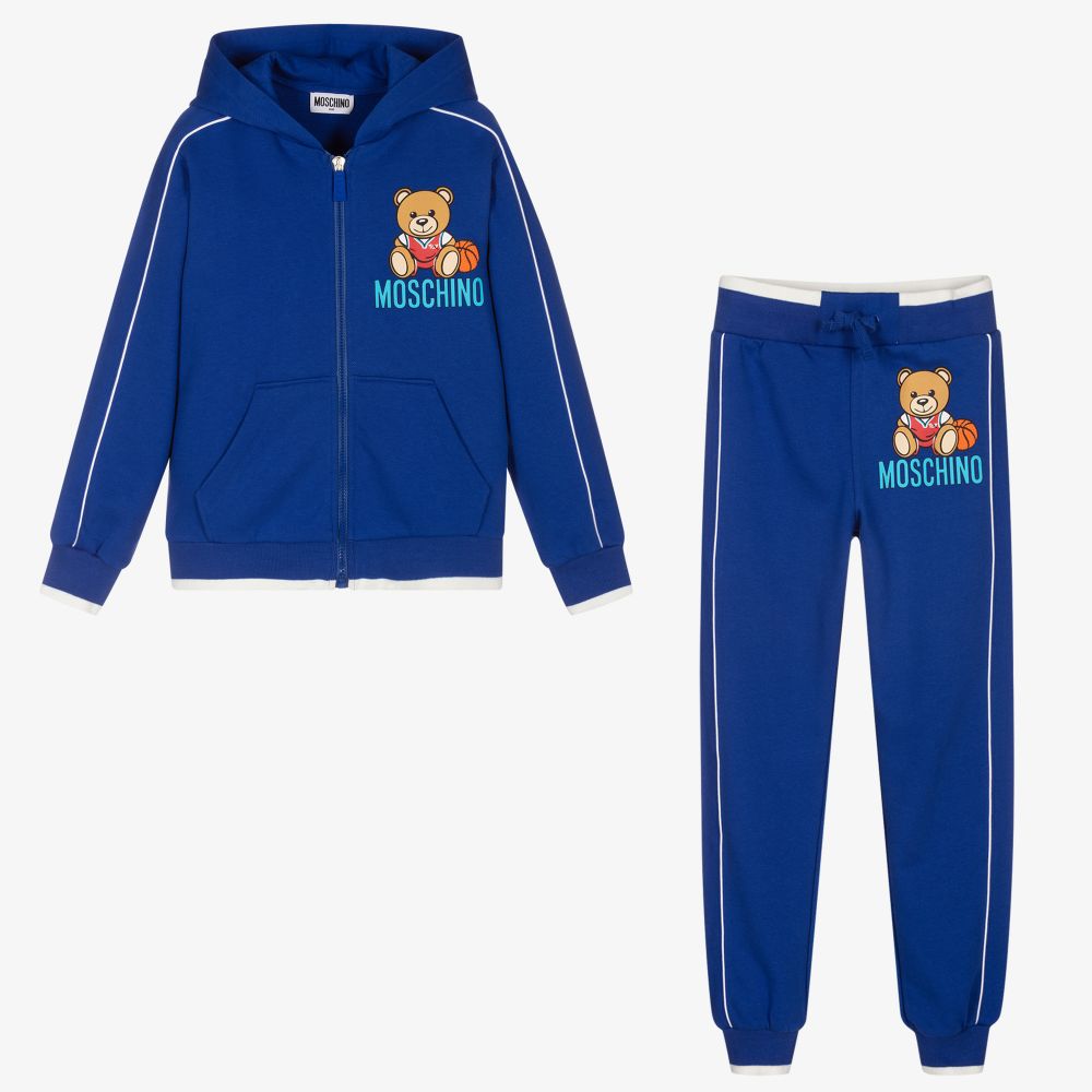 Moschino Kid-Teen - Синий спортивный костюм для мальчиков-подростков | Childrensalon