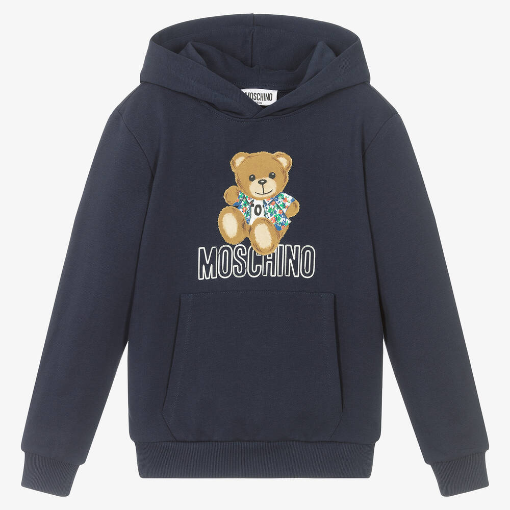 Moschino Kid-Teen - Blauer Teen Teddybär-Kapuzenpulli | Childrensalon