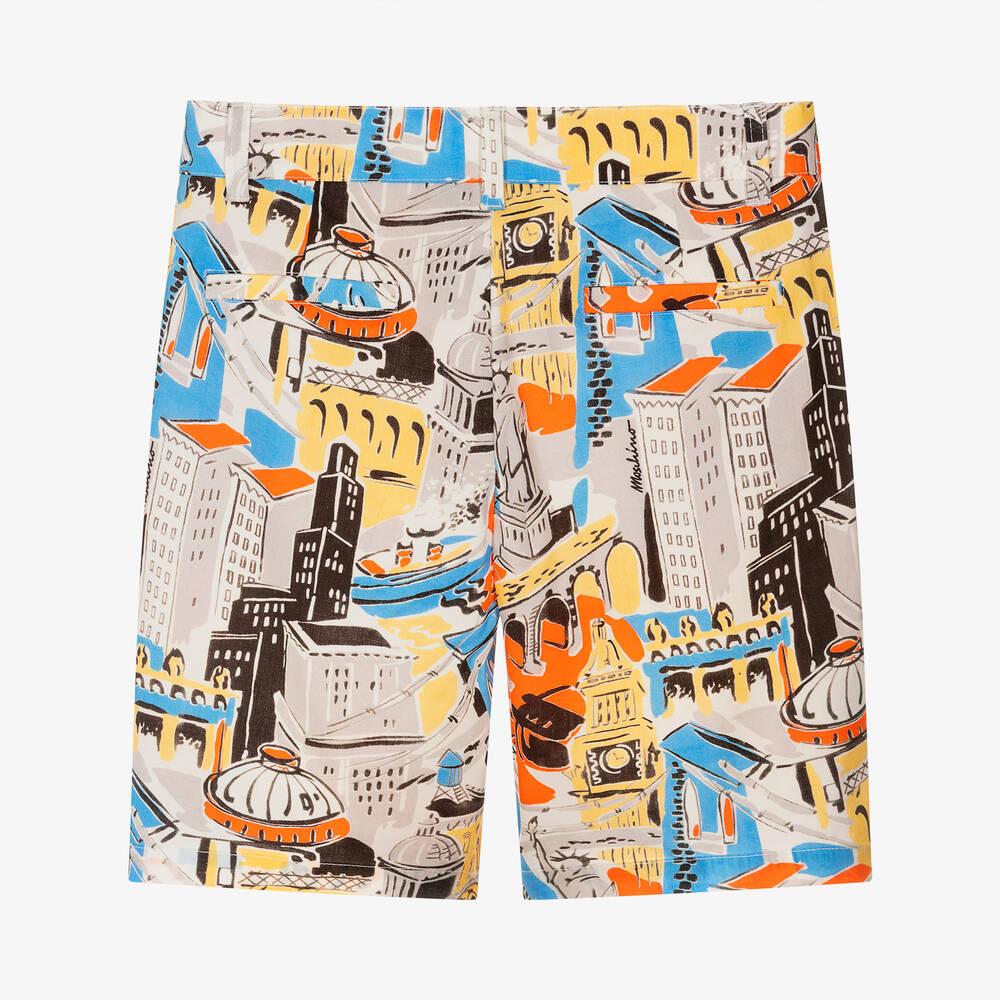 Moschino Кид-Тин-Хлопковые шорты с городским принтом | Childrensalon Outlet