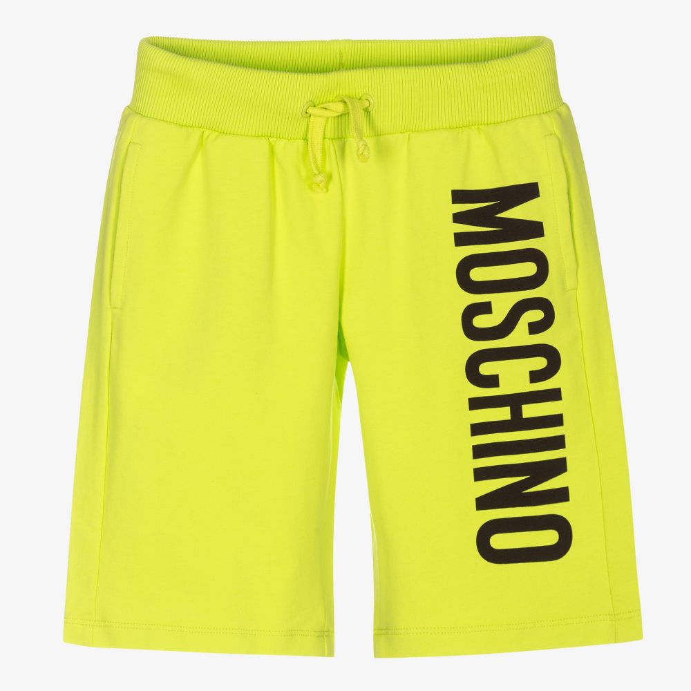 Moschino Kid-Teen - Teen Boys Green Logo Shorts | Childrensalon