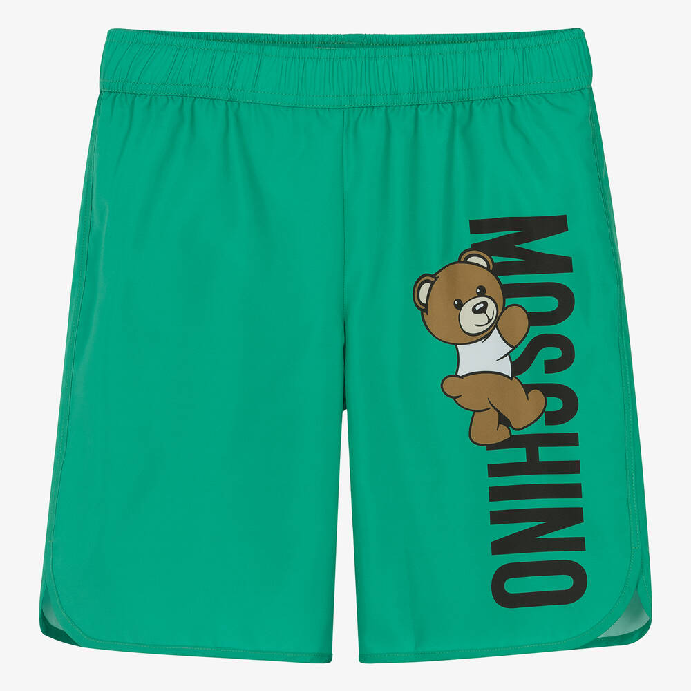 Moschino Teen Boys Green Teddy Bear Swim Shorts Childrensalon Outlet